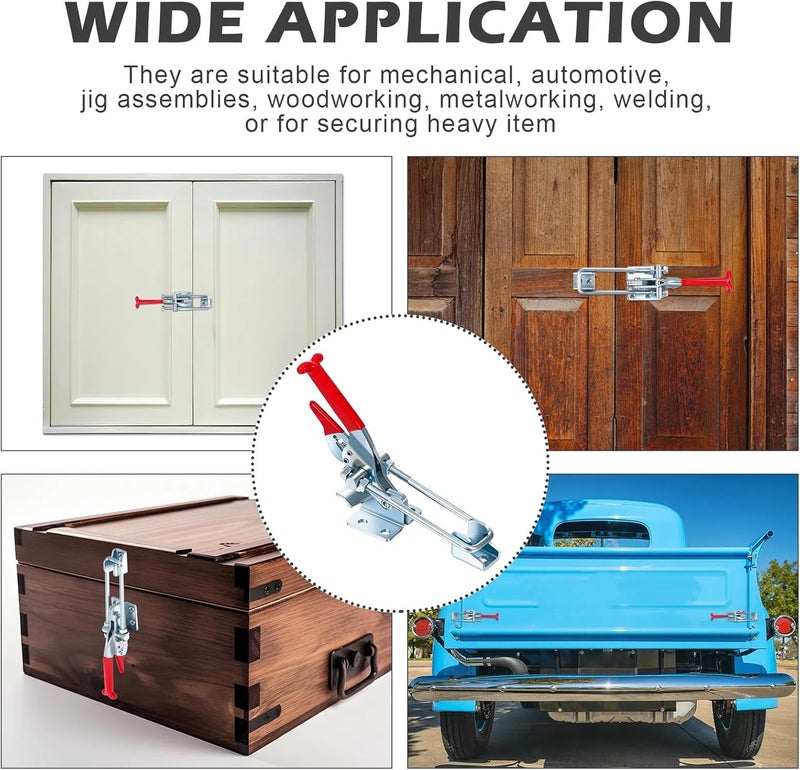 Yaocom 10 Pack 2000lbs Toggle Clamp 431 Heavy Duty Toggle Latch Clamp Adjustable U Bolt Self Lock Latch for Tire Carrier, Trailer and Door Hardware, Smoker Lid and More 7.87 Inch(433 Type) - Image 5